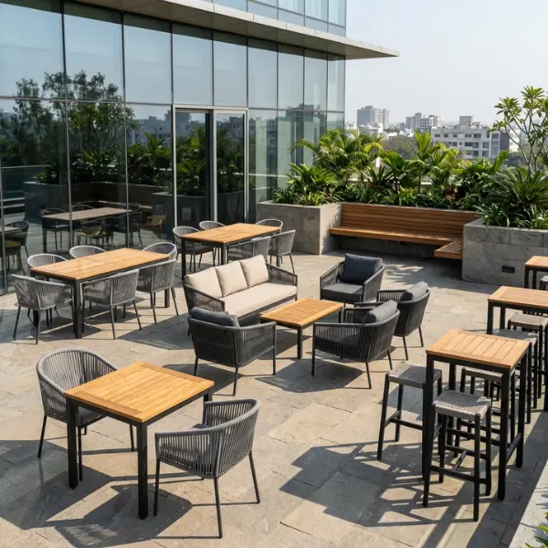 High-quality wholesale outdoor cafe seating manufactured directly for Bhopal restaurants and cafes.