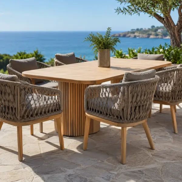 Heavy-duty outdoor seating designed for safari lodges and heritage tents.