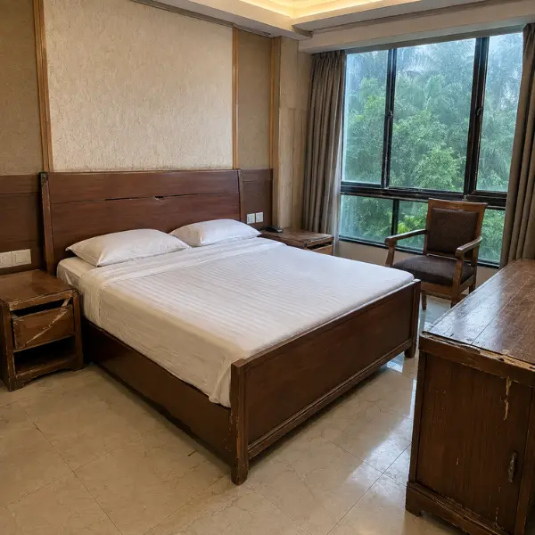 Custom luxury room furniture for resorts in Agartala, Tripura manufactured by Craftnika.