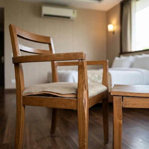 Commercial grade solid wood dining sets supplied by expert hotel furniture manufacturers in Coimbatore.