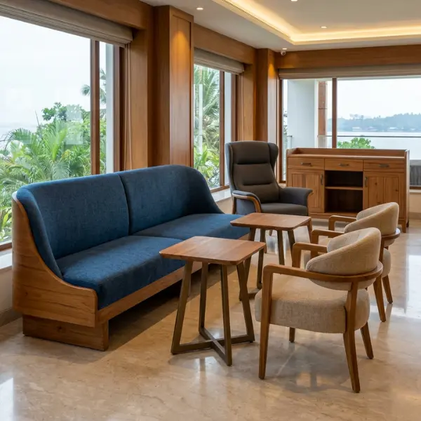 Contract-grade cafe and restaurant furniture for hospitality projects in Kerala