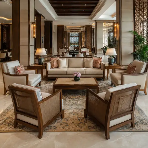 Custom commercial hotel room furniture built for properties in Vadodara