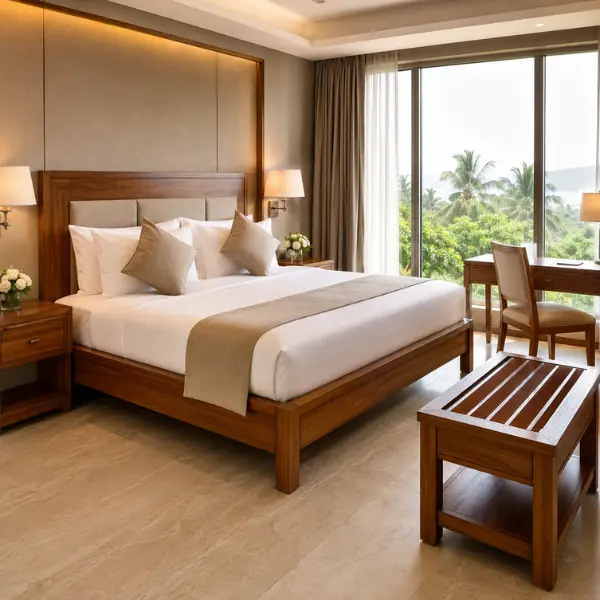 High-quality, custom commercial indoor furniture designed for hotels in Vizag.