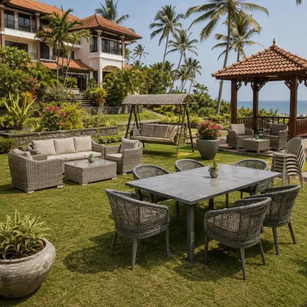 Custom-made patio and garden furniture for luxury resorts in Kovalam