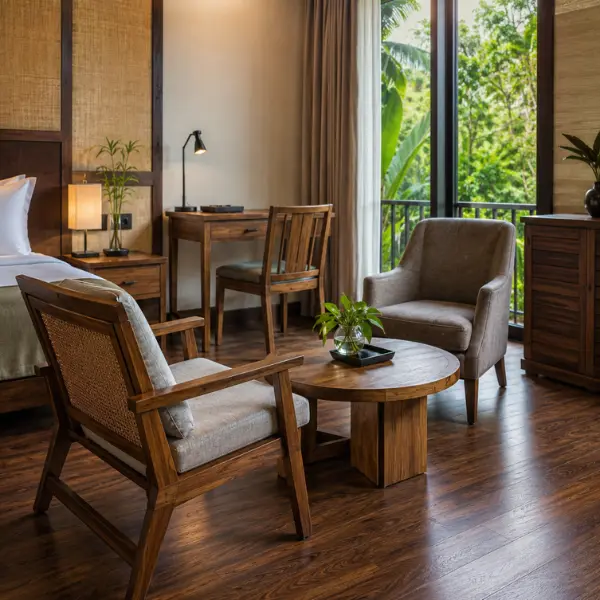 Custom luxury room furniture for hotels in Dibrugarh, Assam manufactured by Craftnika.