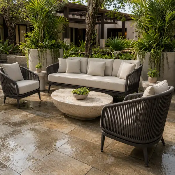 Premium outdoor restaurant furniture supplied directly from the factory for Raipur cafes and resorts.