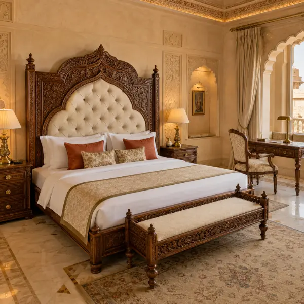 Contract-grade heritage resort furniture for properties in Rajasthan