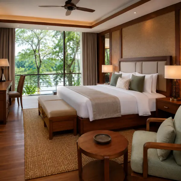 Factory direct hotel furniture manufacturer Dibrugarh supplying kiln-dried solid wood furniture.