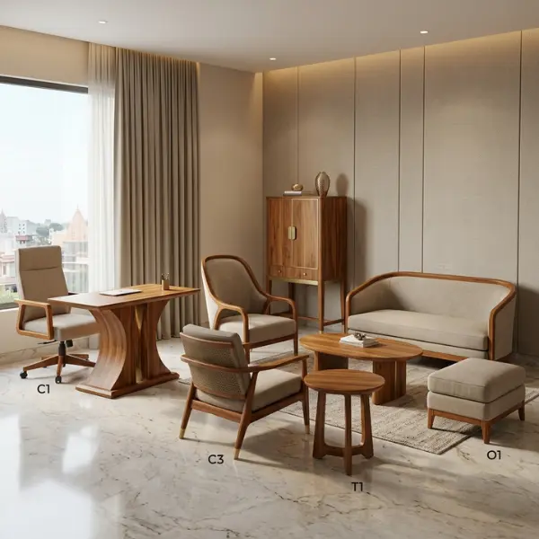 Solid wood hotel bedroom furniture provided by a hotel furniture manufacturer Ujjain