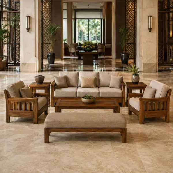 Solid wood hotel furniture manufactured by a leading hotel furniture manufacturer Vadodara trusts