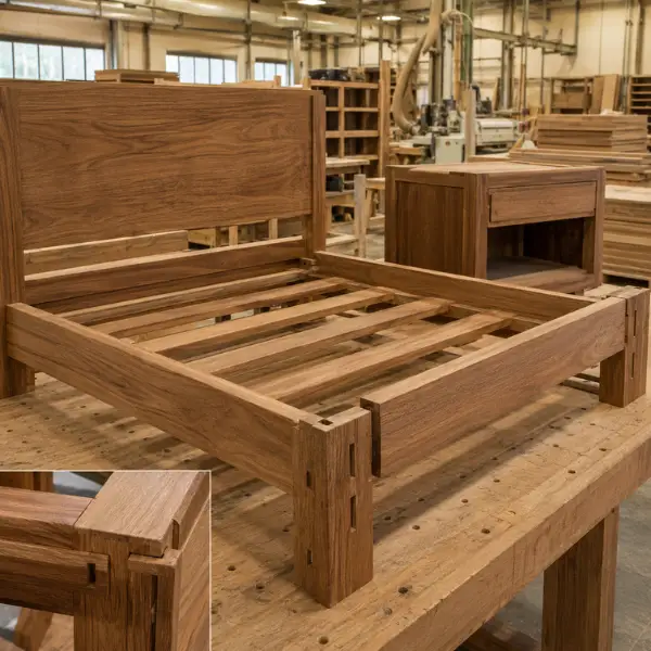 Heavy-duty dining tables and booth seating manufactured for a commercial hotel restaurant and banquet hall setup.