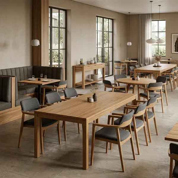 Durable restaurant seating and chairs supplied by top restaurant furniture suppliers in Madurai.