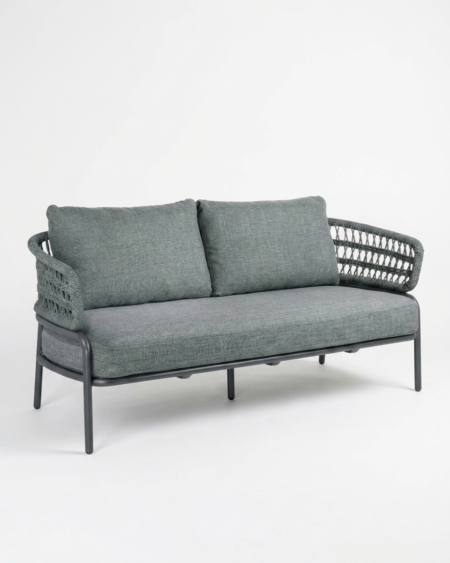 The Marlow Rope Weave Outdoor Sofa featuring a minimalist modern design and premium rope weave over an aluminium frame.