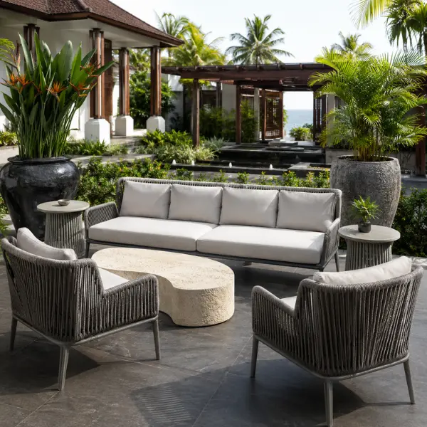 Premium outdoor furniture manufactured for coastal resorts in Thiruvananthapuram by Craftnika