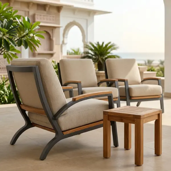 UV-stabilized outdoor resort furniture designed for Dwarka properties