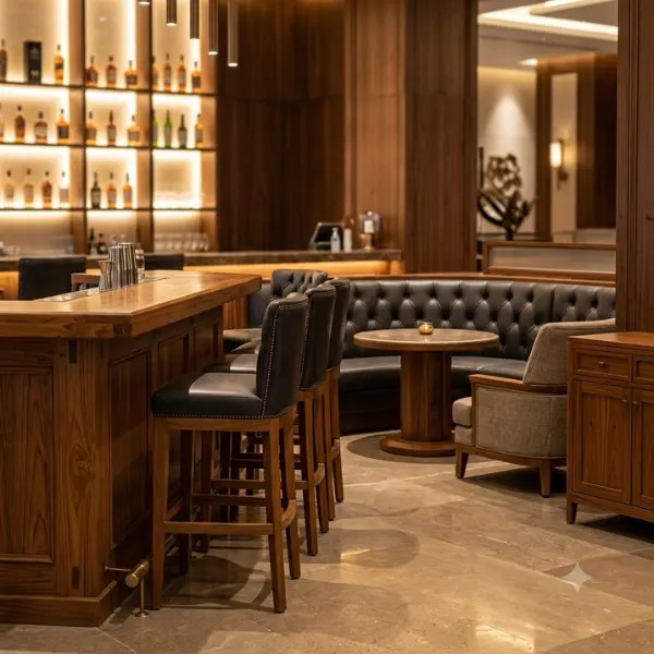 Pune wholesale pub and lounge furniture manufactured to custom layout specifications.
