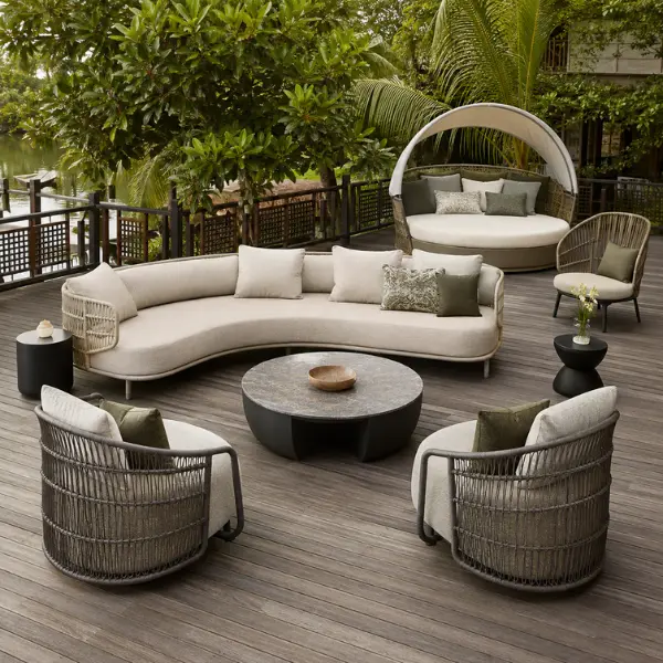 Marine-grade outdoor furniture supplied by a resort furniture manufacturer Alleppey
