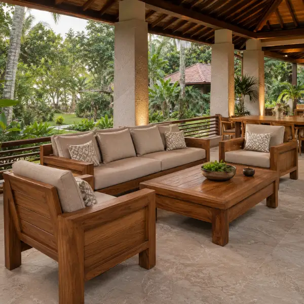 High-quality, custom resort furniture crafted by a leading resort furniture manufacturer in Mangalore.