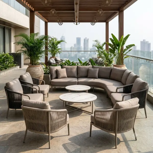 Resort furniture supplier Diu providing marine-grade, factory-direct outdoor seating to hotels and resorts without trader markups.