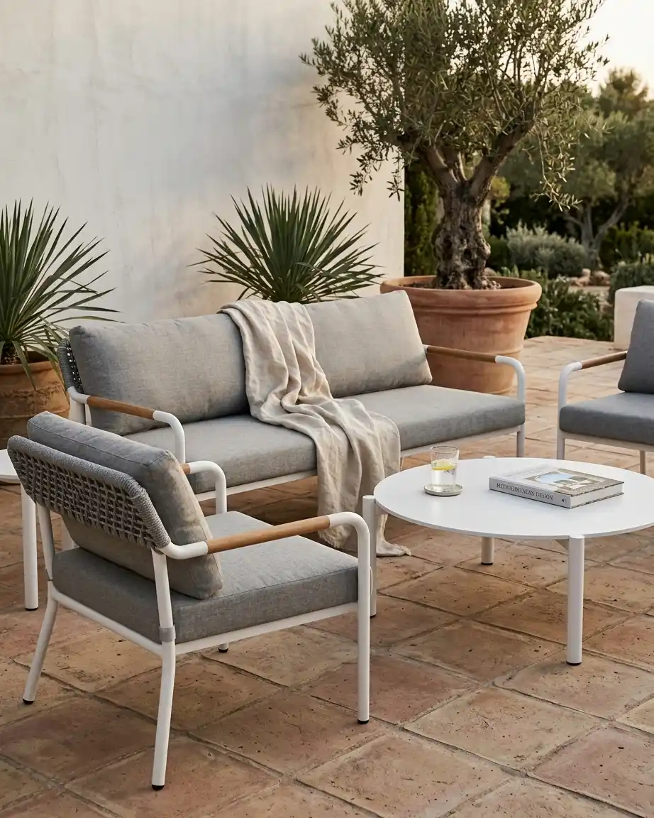 The Capri model displayed as luxury resort poolside seating set installed in a premium boutique hotel.