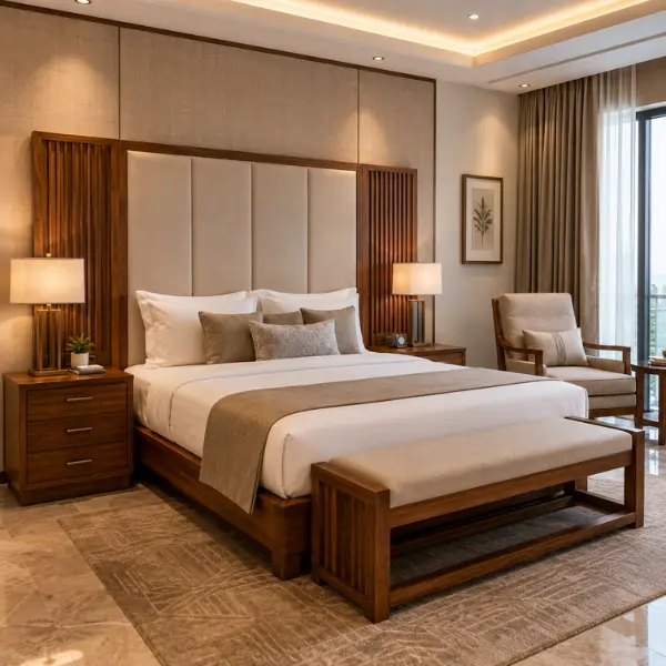 Contract-grade guest house furniture for properties in Bodh Gaya