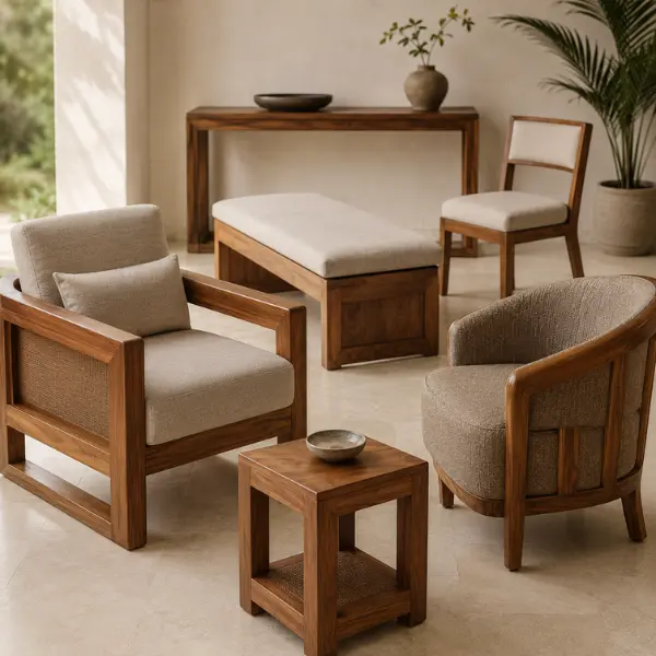 Kiln-dried solid wood hotel room sets manufactured for Prayagraj properties