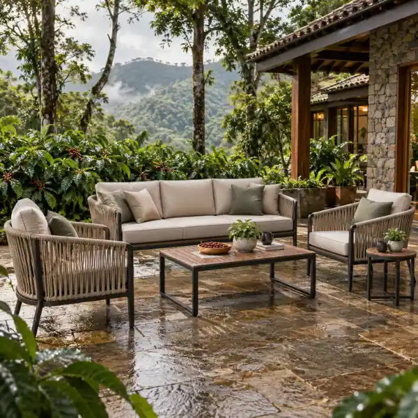 Eco-friendly outdoor patio furniture by a leading Eco Furniture Manufacturer Chikmagalur.