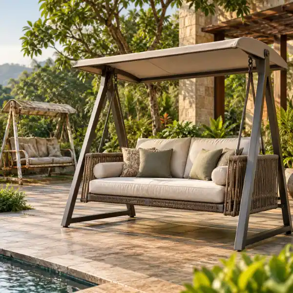 Luxury weather-resistant outdoor swing chair for resorts