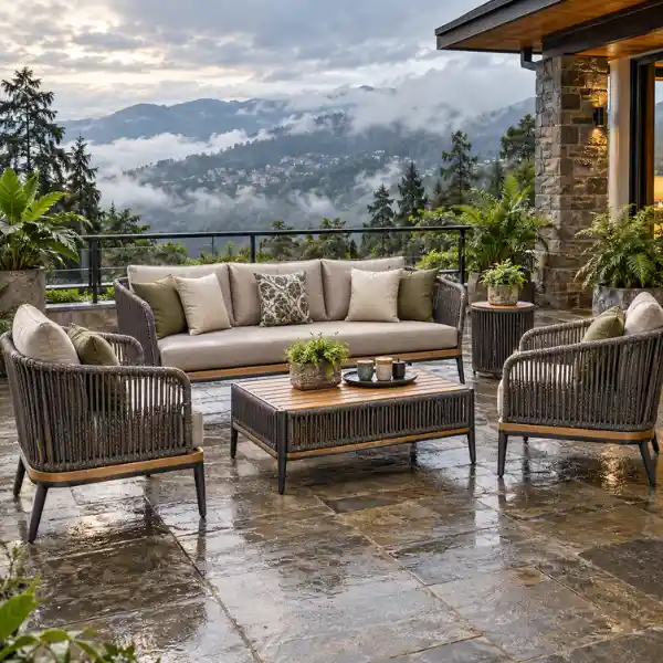 Weather-resistant outdoor patio furniture by a leading Resort Furniture Manufacturer Kalimpong.