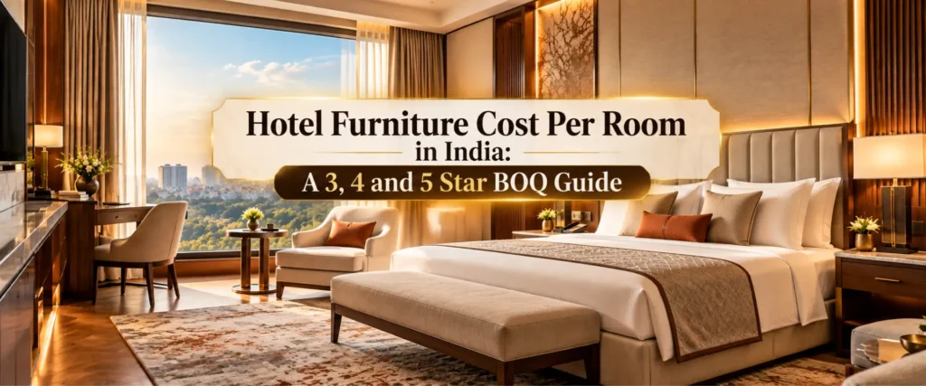 Hotel furniture cost per room in India: complete 3, 4 and 5 star BOQ budgeting guide