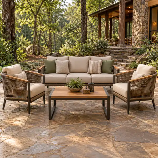 Marine-grade aluminium furniture by a premium Safari Lodge Furniture Supplier Kanha.