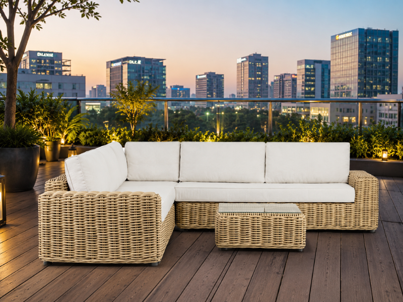 Restaurant outdoor seating in Noida made with rust-proof aluminium frames