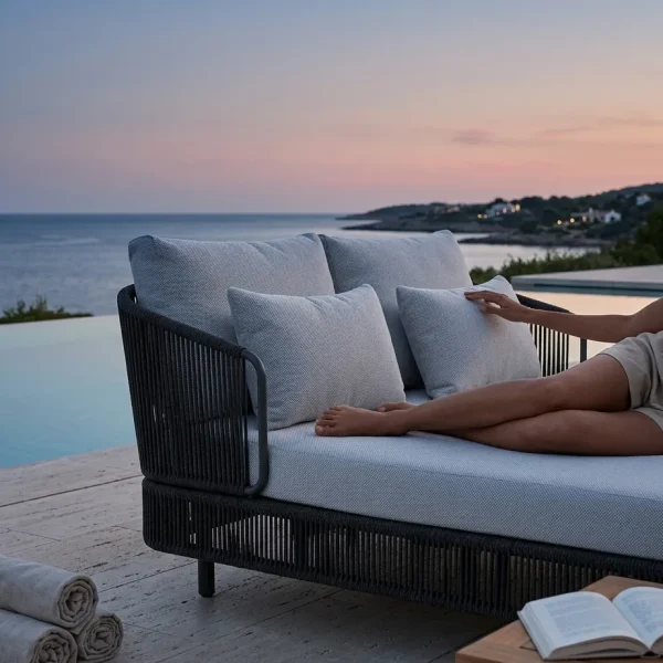 Customised outdoor furniture and daybeds manufactured for luxury resorts.