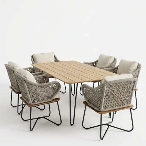 Compact outdoor dining set with table and chairs Craftnika