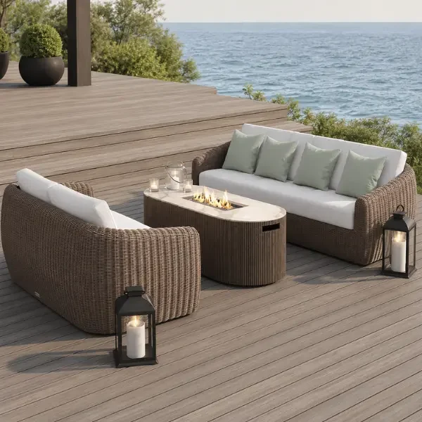 Customised outdoor furniture installations for luxury hotels across Gurgaon and Hyderabad.